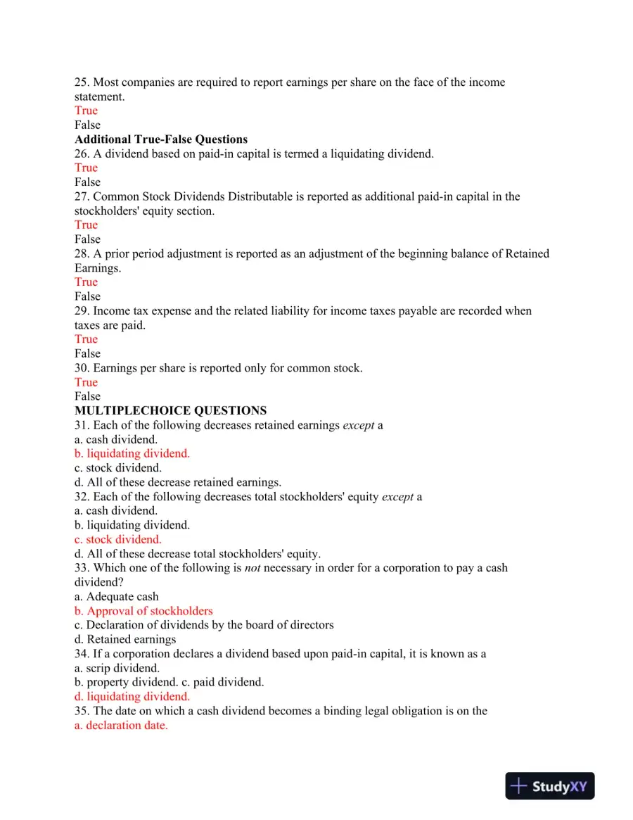 ACC/206 Strayer Accounting Principles II Week 6 Quiz, page 4