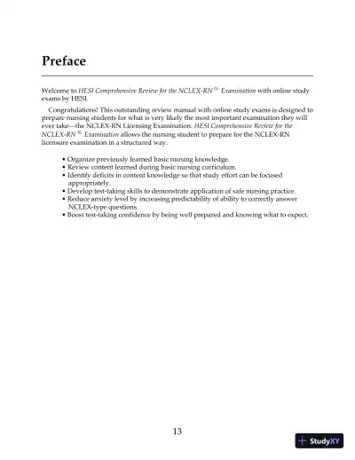 HESI Comprehensive Review for the NCLEX-RN Examination 6th Edition (2019) - Page 12 preview image