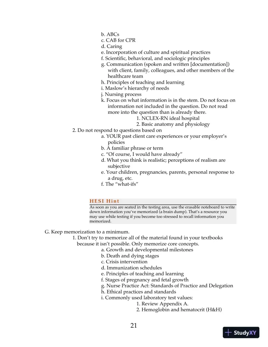 HESI Comprehensive Review for the NCLEX-RN Examination 6th Edition (2019), page 20