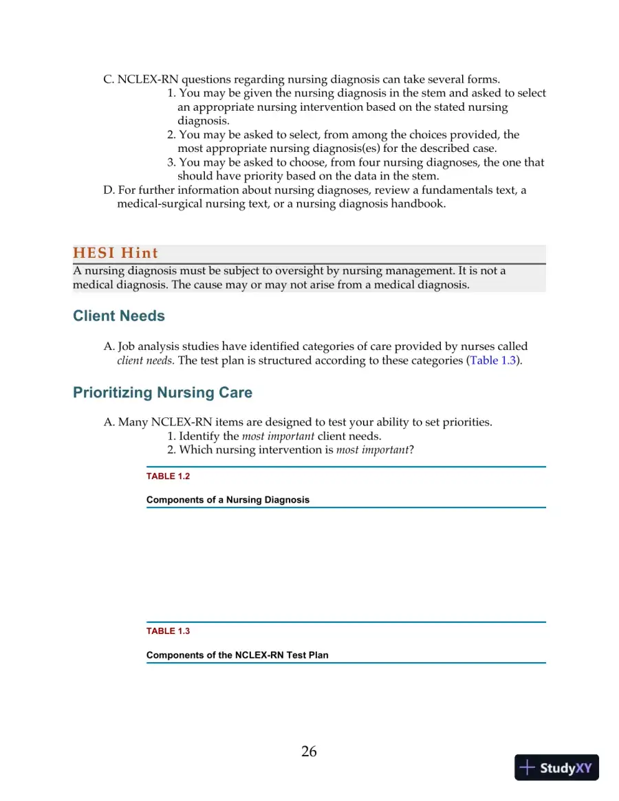 HESI Comprehensive Review for the NCLEX-RN Examination 6th Edition (2019), page 25