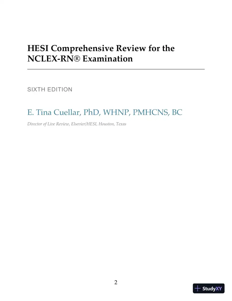HESI Comprehensive Review for the NCLEX-RN Examination 6th Edition (2019), page 3