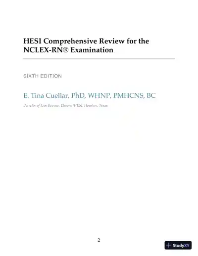 HESI Comprehensive Review for the NCLEX-RN Examination 6th Edition (2019) - Page 3 preview image