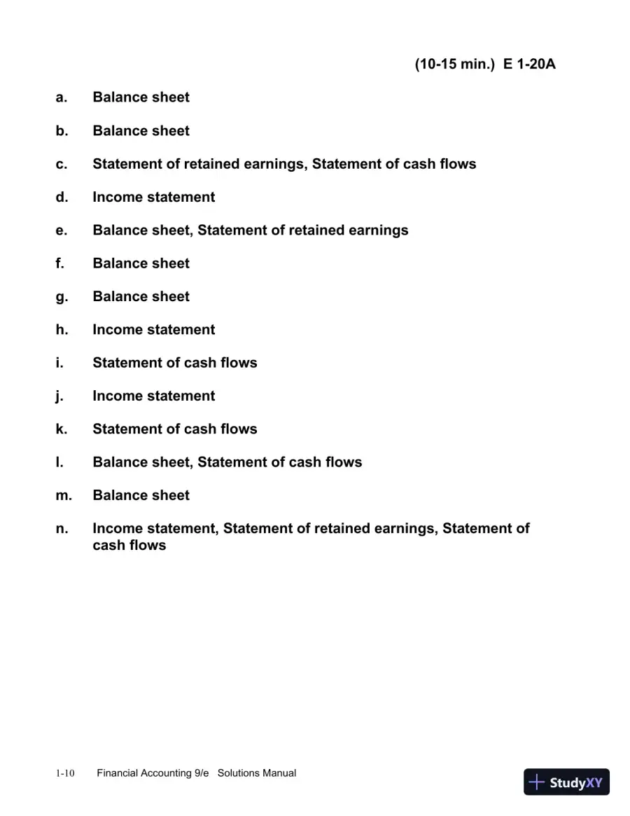 Financial Accounting, 9th Edition Solution Manual, page 11