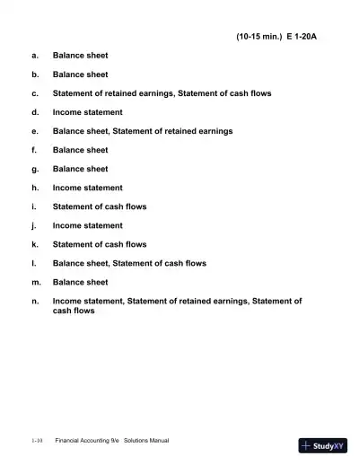 Financial Accounting, 9th Edition Solution Manual - Page 11 preview image