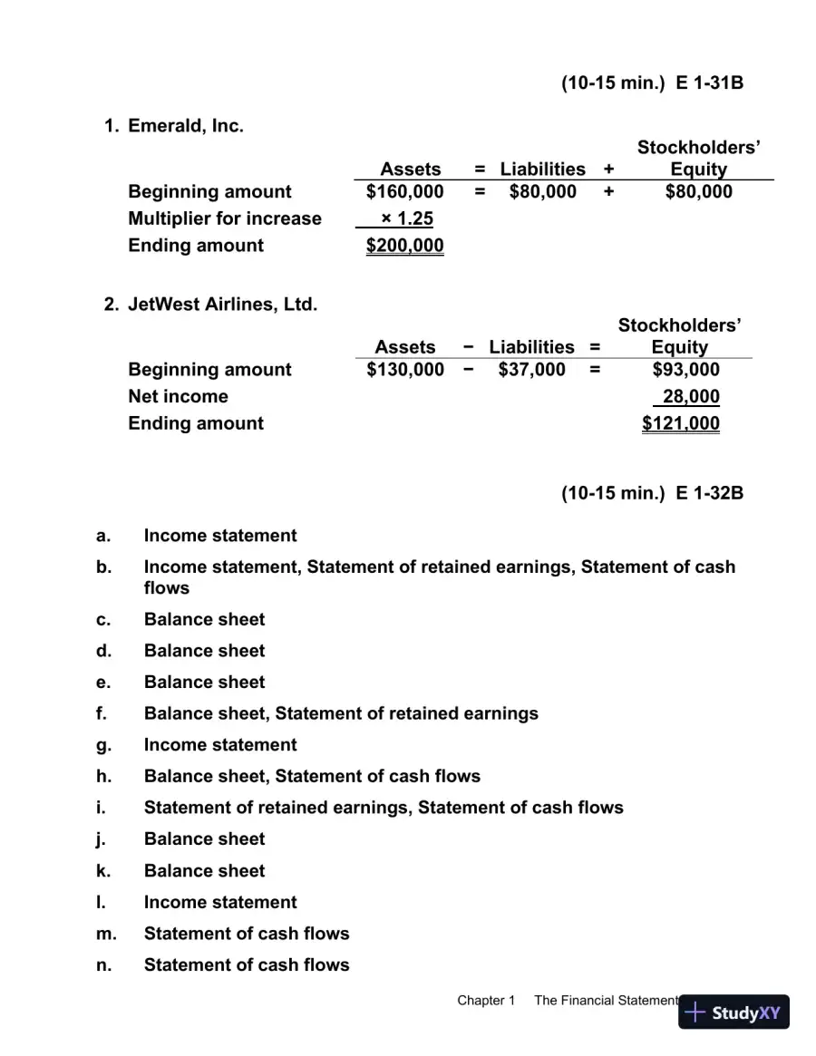 Financial Accounting, 9th Edition Solution Manual, page 20