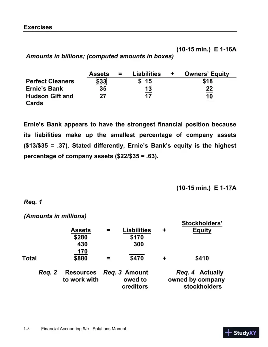 Financial Accounting, 9th Edition Solution Manual, page 9