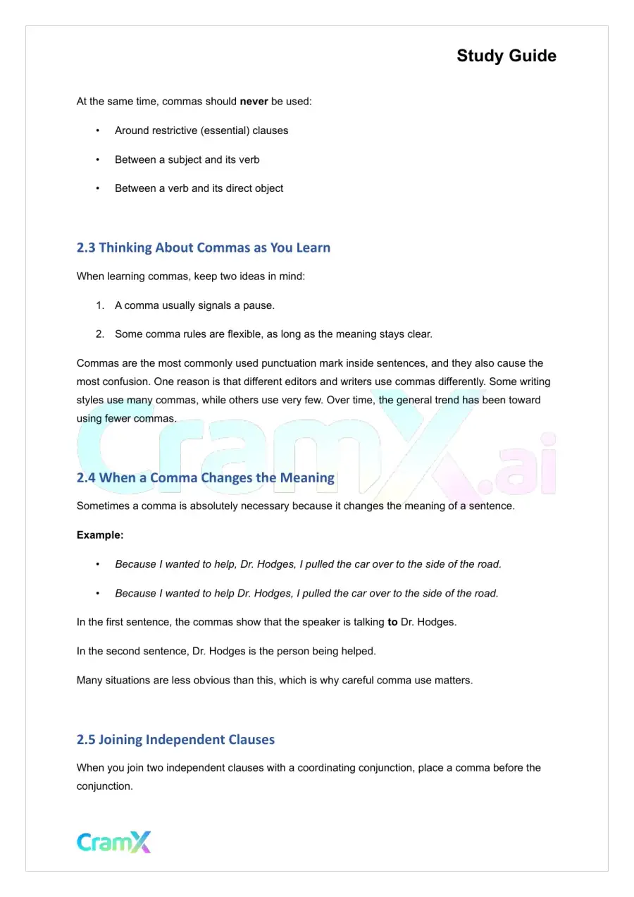 Grammar - Commas, Semicolons, and Colons, page 3