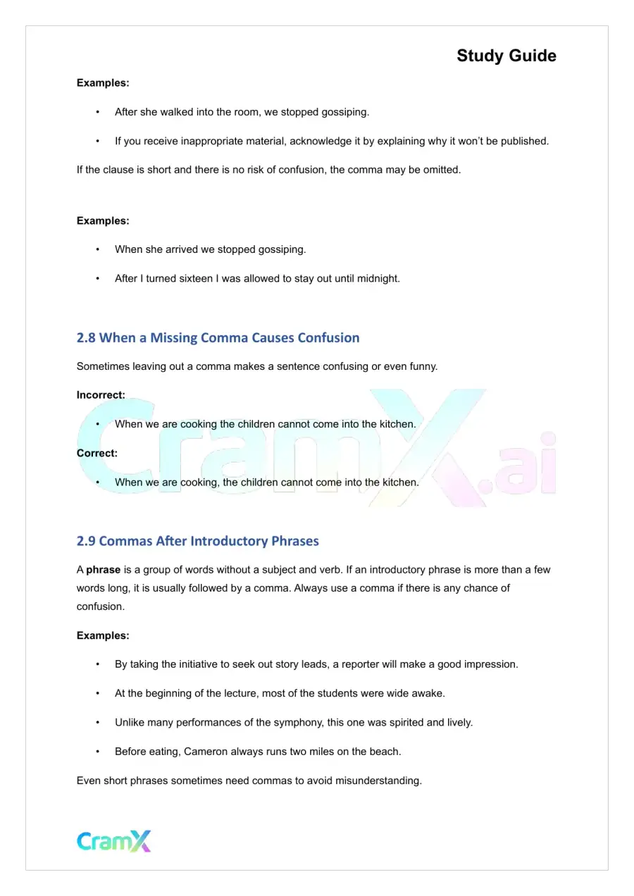 Grammar - Commas, Semicolons, and Colons, page 5