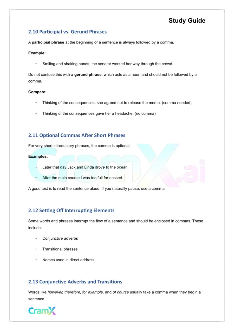 Grammar - Commas, Semicolons, and Colons, page 6