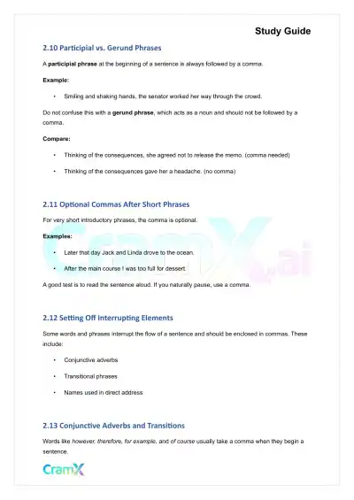 Grammar - Commas, Semicolons, and Colons - Page 6 preview image
