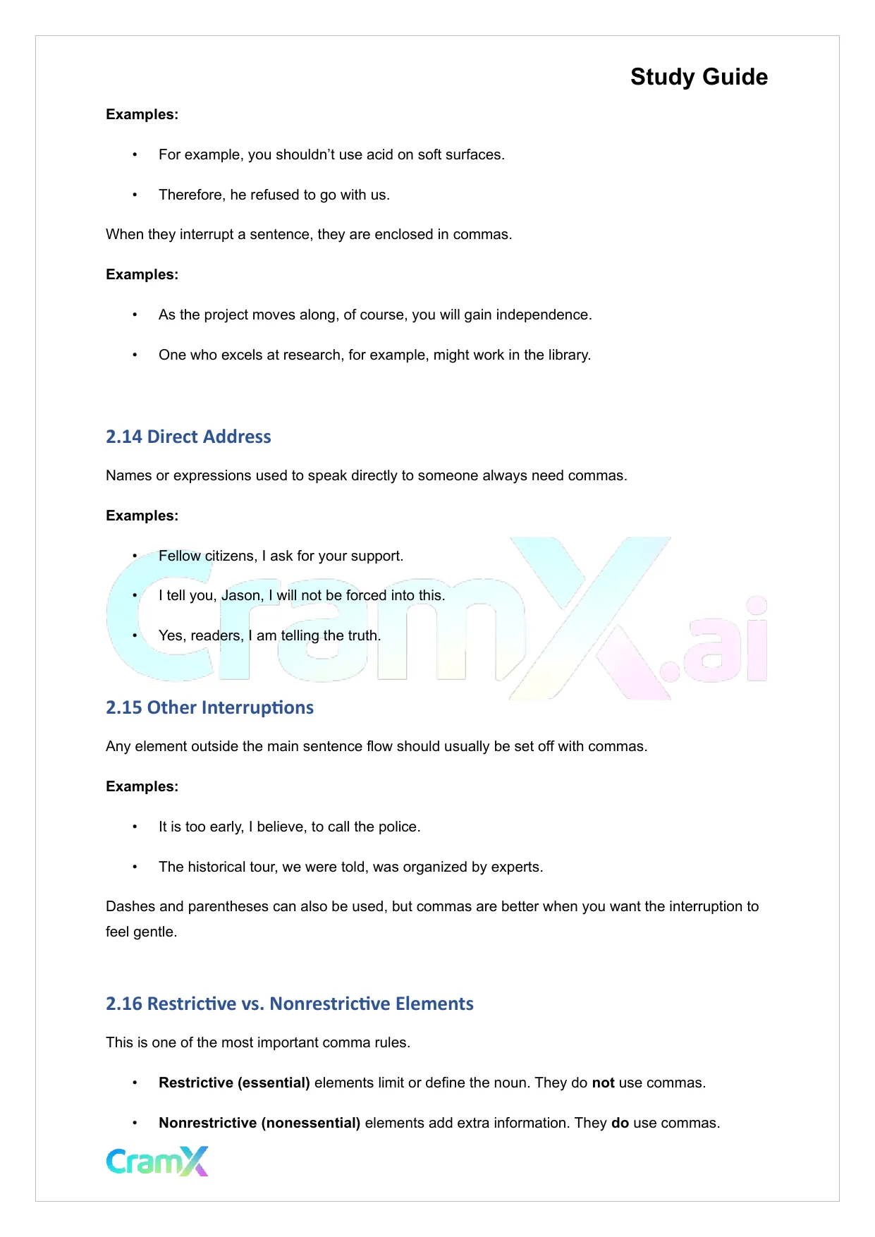 Grammar - Commas, Semicolons, and Colons - Page 7 preview image