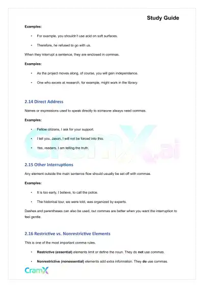 Grammar - Commas, Semicolons, and Colons - Page 7 preview image