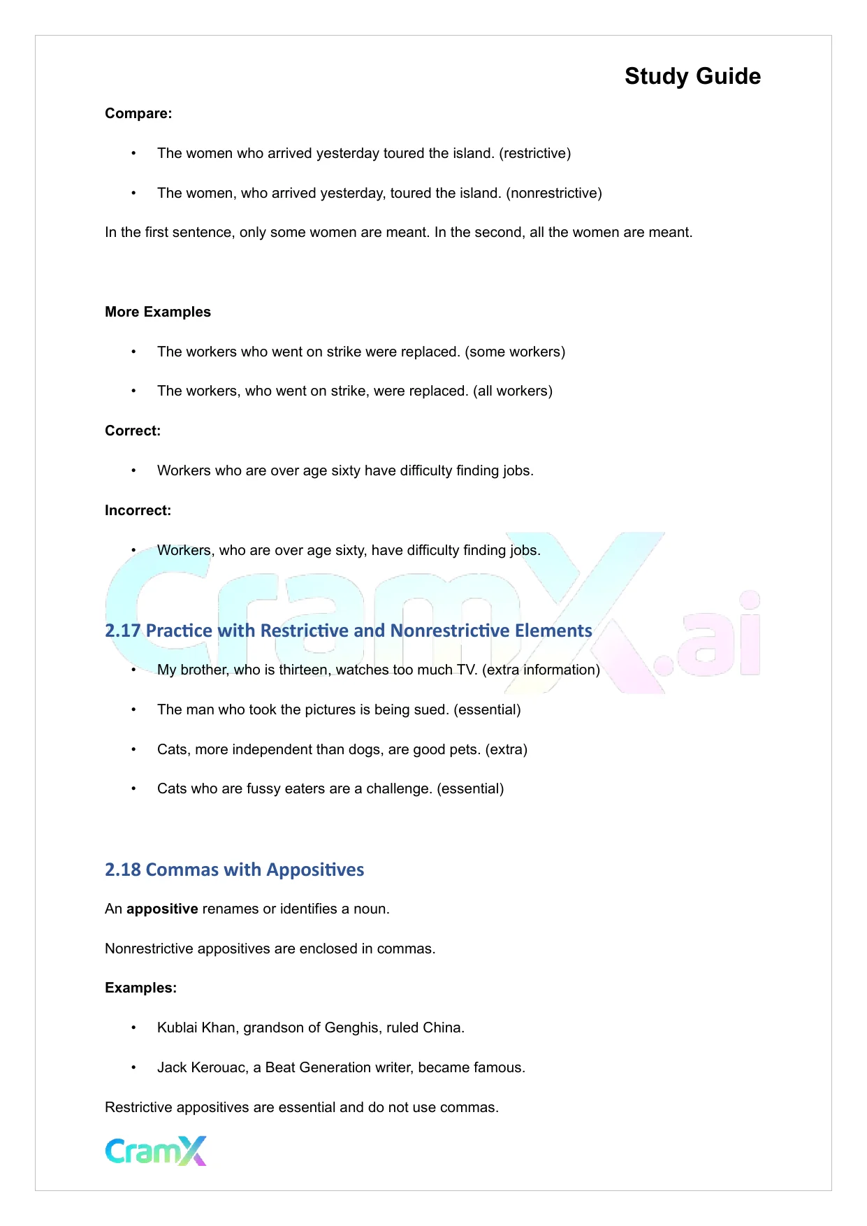 Grammar - Commas, Semicolons, and Colons - Page 8 preview image