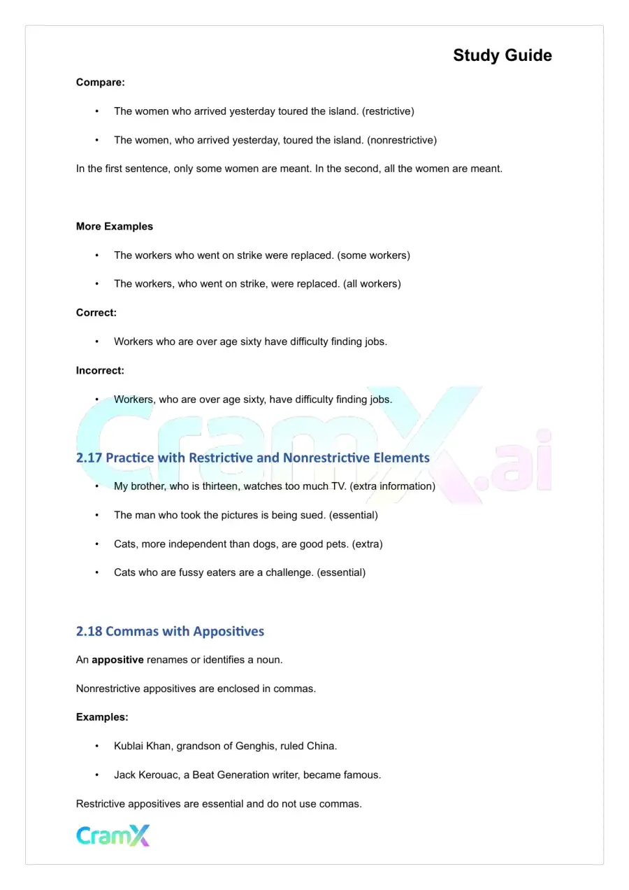 Grammar - Commas, Semicolons, and Colons, page 8