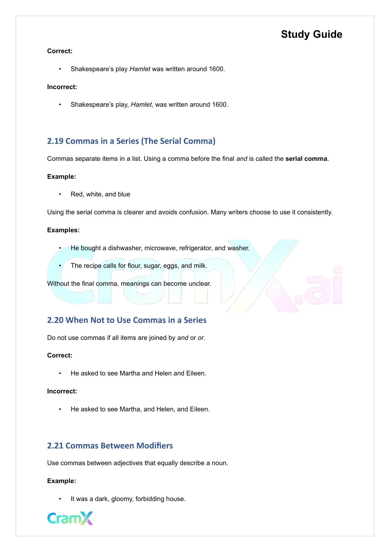 Grammar - Commas, Semicolons, and Colons - Page 9 preview image