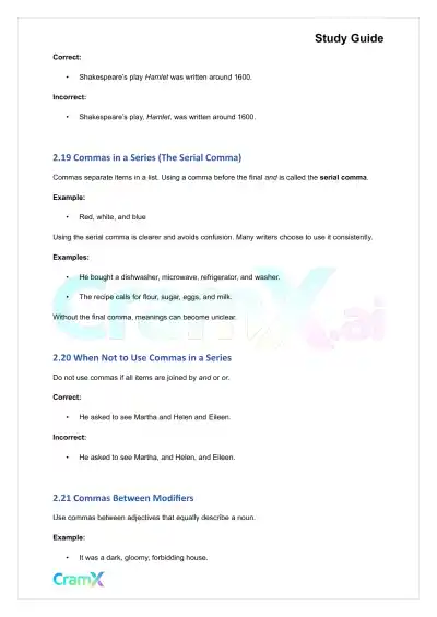 Grammar - Commas, Semicolons, and Colons - Page 9 preview image