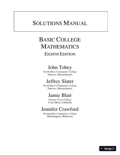 Solution Manual for Basic College Mathematics, 8th Edition - Page 1 preview image
