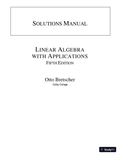 Solution Manual for Linear Algebra with Applications, 5th Edition - Page 1 preview image