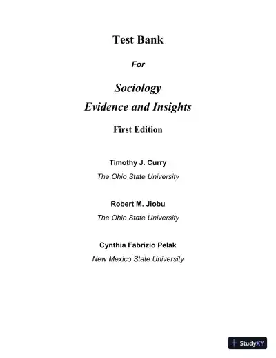 Test Bank for Sociology: Evidence and Insights - Page 1 preview image