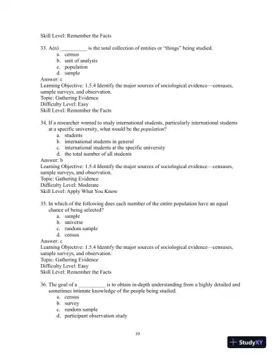Test Bank for Sociology: Evidence and Insights - Page 13 preview image