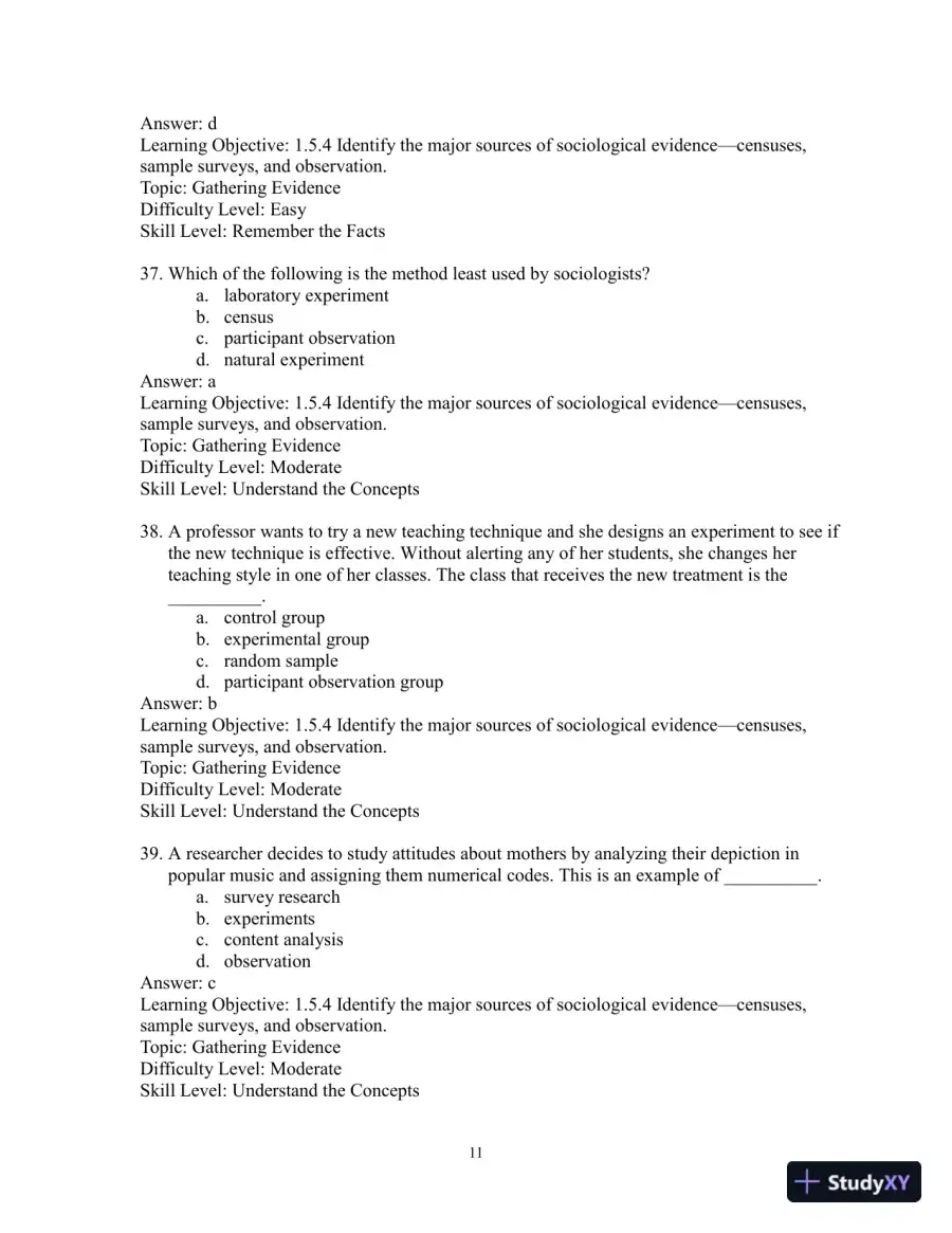 Test Bank for Sociology: Evidence and Insights, page 14