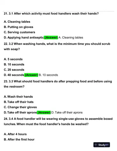 2020 Servsafe Medicine Servsafe Manager Exam With Answers (92 Solved Questions) - Page 10 preview image