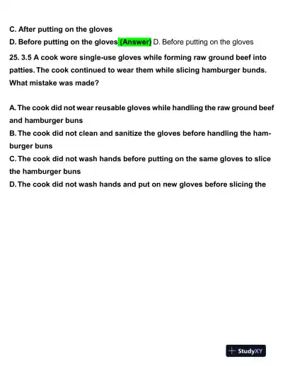 2020 Servsafe Medicine Servsafe Manager Exam With Answers (92 Solved Questions) - Page 11 preview image