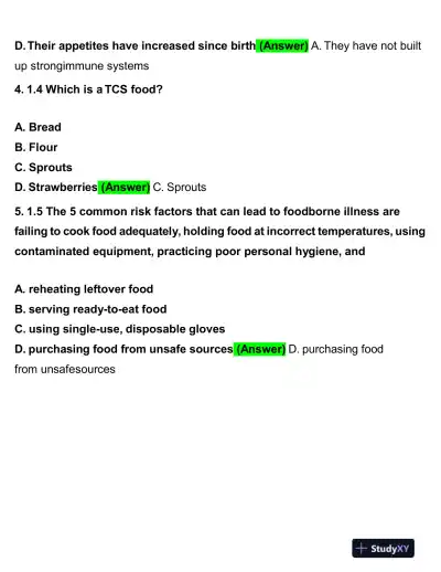 2020 Servsafe Medicine Servsafe Manager Exam With Answers (92 Solved Questions) - Page 3 preview image