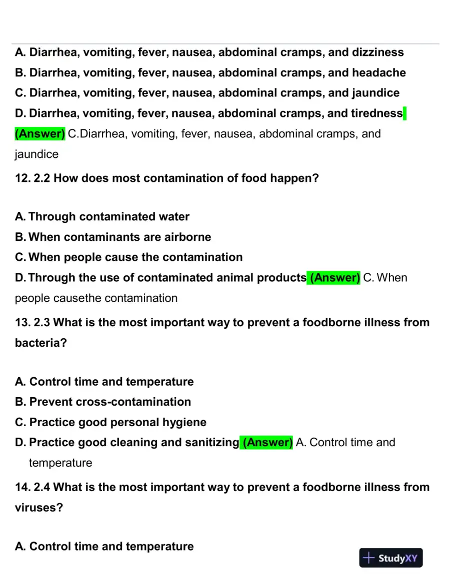 2020 Servsafe Medicine Servsafe Manager Exam With Answers (92 Solved Questions), page 6