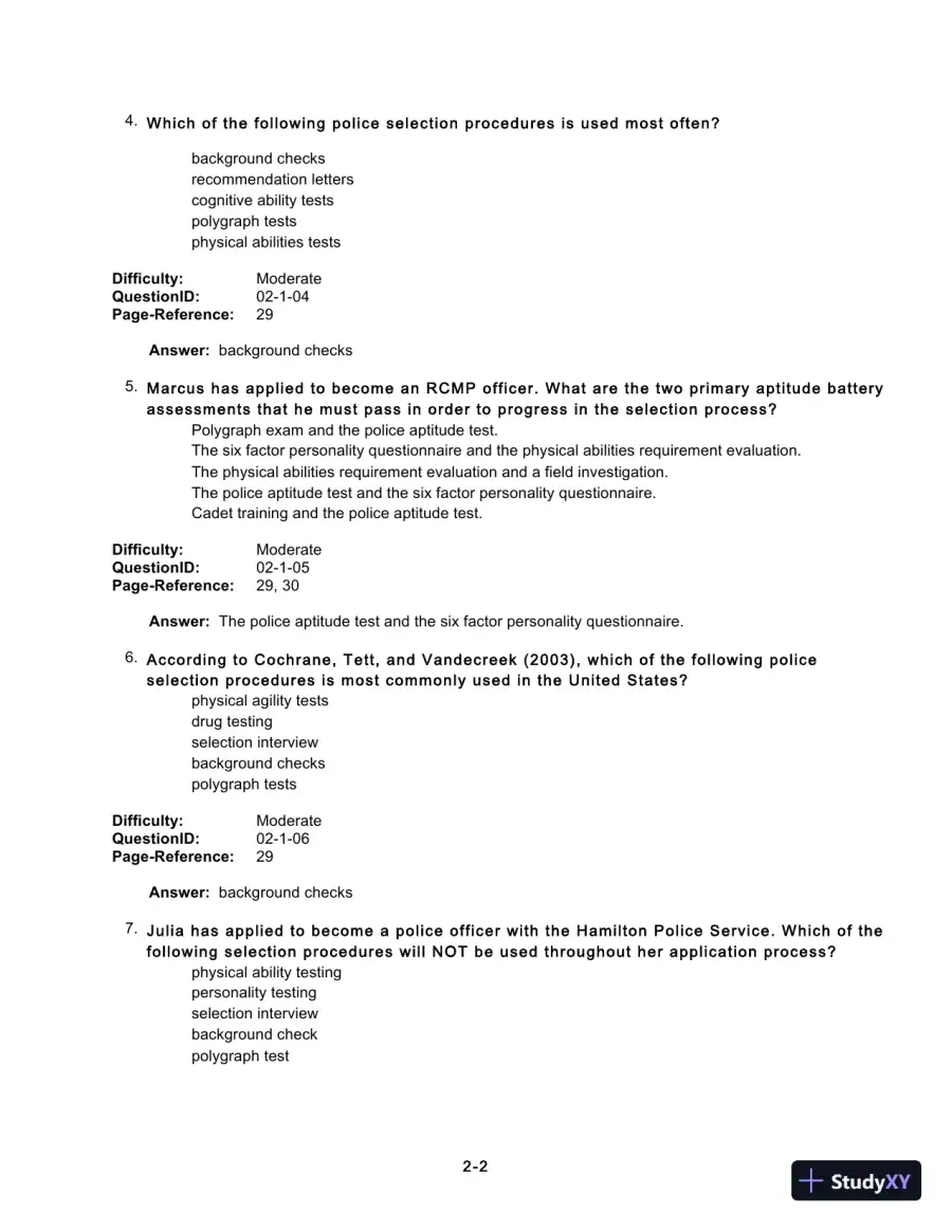 Test Bank For Forensic Psychology, 5th Edition, page 22