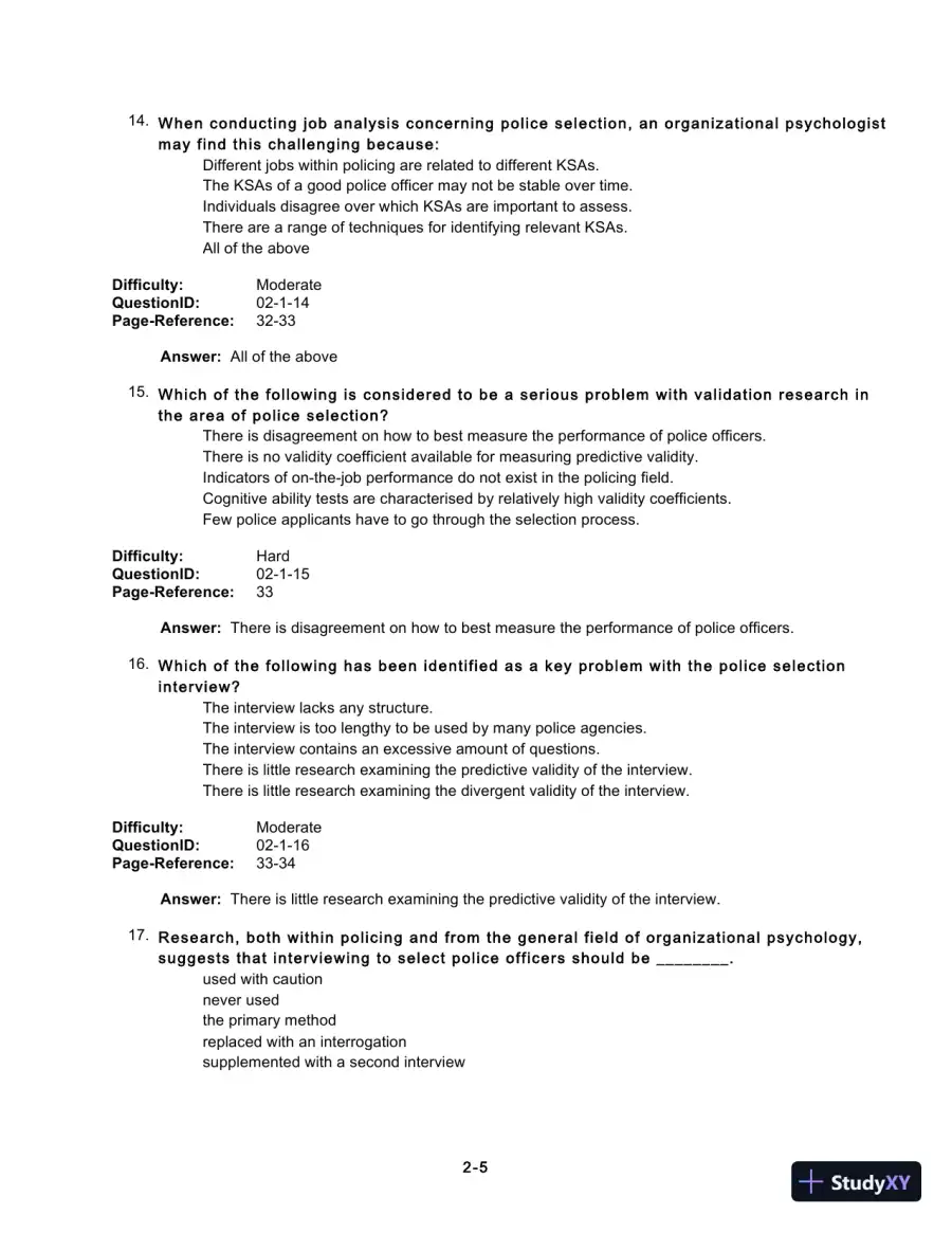 Test Bank For Forensic Psychology, 5th Edition, page 25