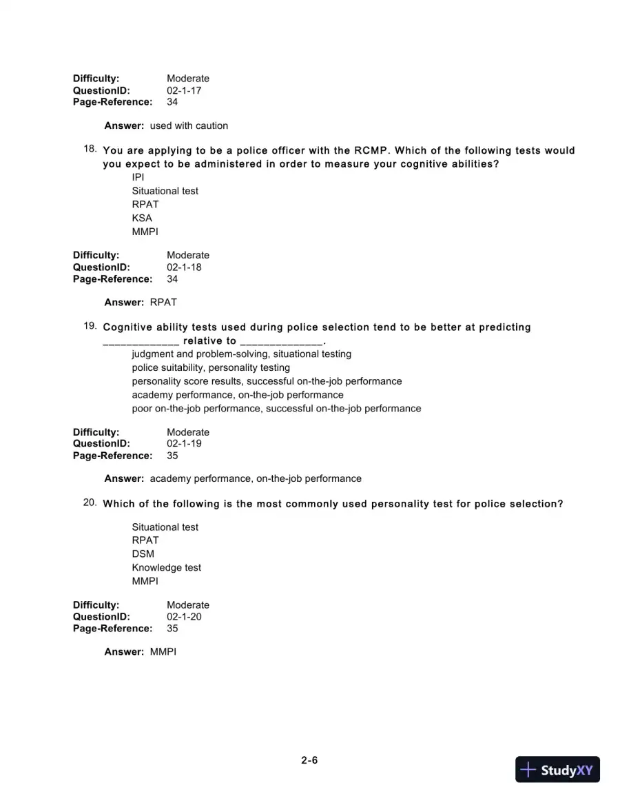 Test Bank For Forensic Psychology, 5th Edition, page 26