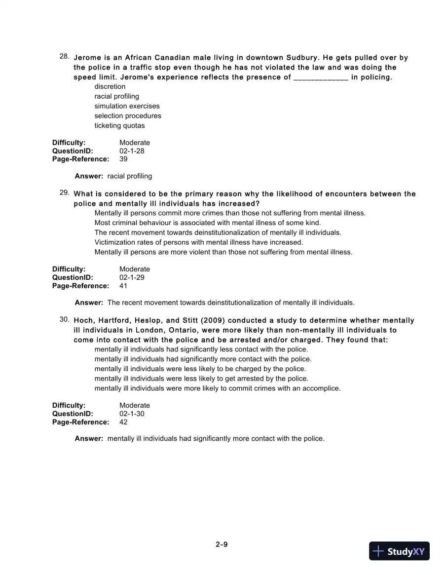 Test Bank For Forensic Psychology, 5th Edition, page 29