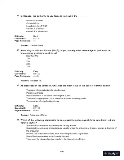 Test Bank For Forensic Psychology, 5th Edition - Page 30 preview image