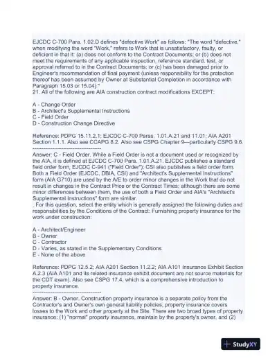 Construction CDT Exam With Answers (175 Solved Questions) - Page 10 preview image