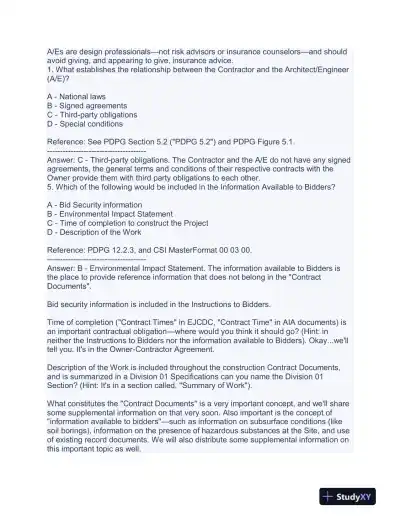 Construction CDT Exam With Answers (175 Solved Questions) - Page 12 preview image