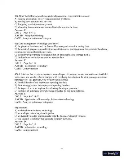 Test Bank For Essentials Of Mis, 11th Edition - Page 10 preview image