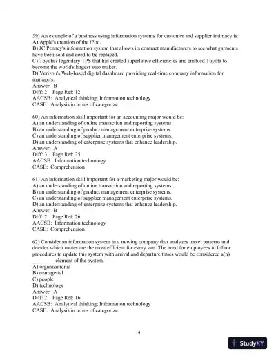 Test Bank For Essentials Of Mis, 11th Edition - Page 15 preview image