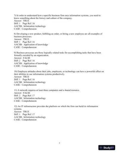 Test Bank For Essentials Of Mis, 11th Edition - Page 3 preview image