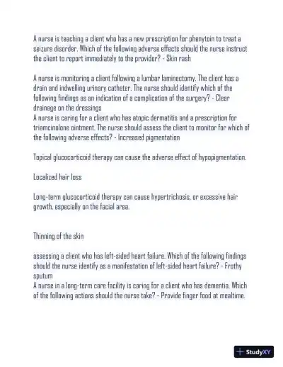 2019-2024 ATI RN Adult Medical Surgical Nursing Practice Exam With Answers (88 Solved Questions) - Page 3 preview image