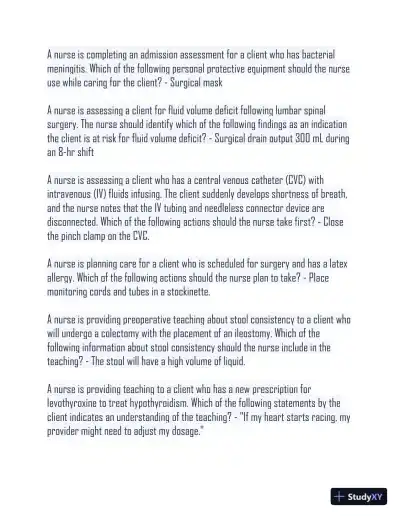 2019-2024 ATI RN Adult Medical Surgical Nursing Practice Exam With Answers (88 Solved Questions) - Page 4 preview image