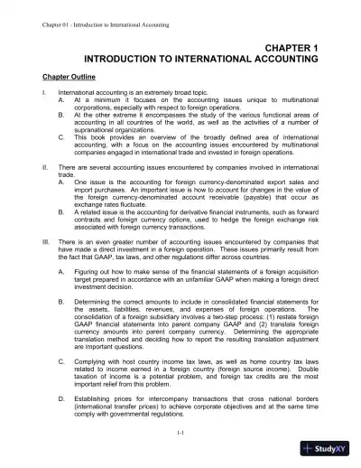 Solution Manual For International Accounting, 4th Edition - Page 1 preview image