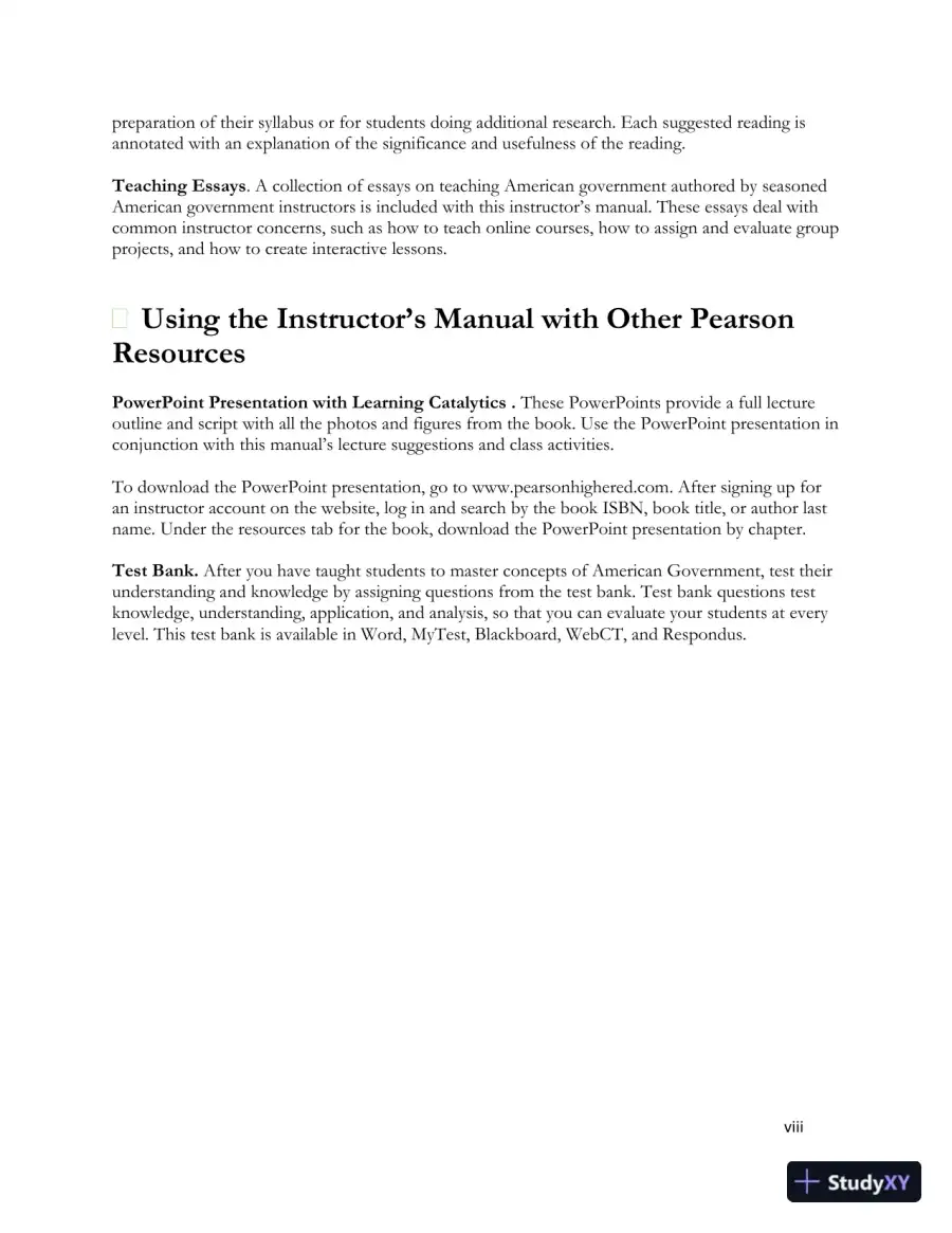 Revision Notes for Politics in America, 11th edition, page 10