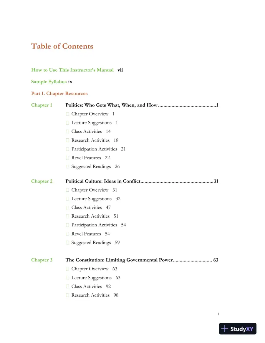 Revision Notes for Politics in America, 11th edition, page 3