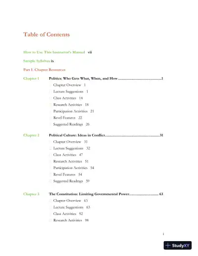 Revision Notes for Politics in America, 11th edition - Page 3 preview image