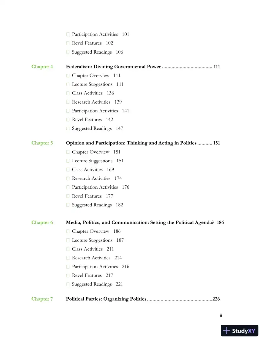 Revision Notes for Politics in America, 11th edition, page 4