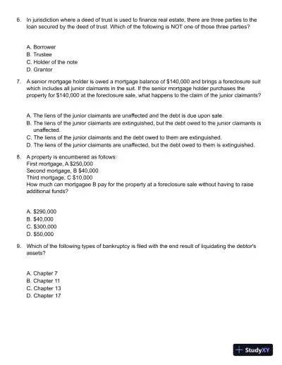 Test Bank For Real Estate Finance And Investments, 14th Edition - Page 11 preview image