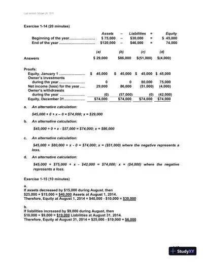 Fundamental Accounting Principles, Volume 1, 14th Canadian Edition Solution Manual - Page 20 preview image