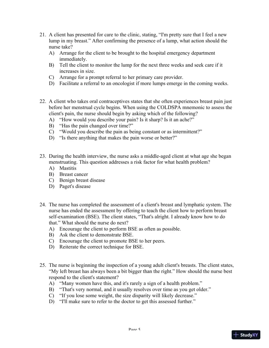 Test Bank For Health Assessment in Nursing, 6th Edition, page 14