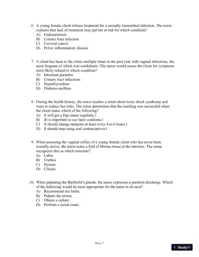 Test Bank For Health Assessment in Nursing, 6th Edition - Page 18 preview image